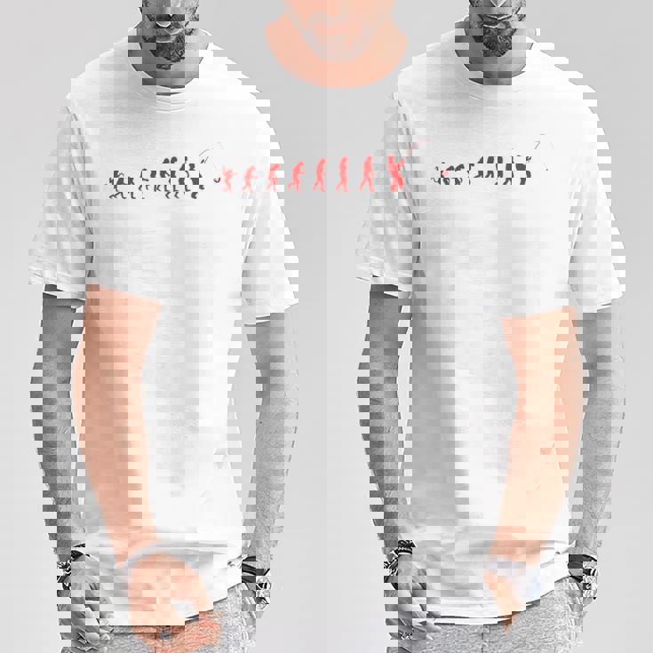 類人猿から漁師への釣りの進化 Tシャツ 面白い贈り物