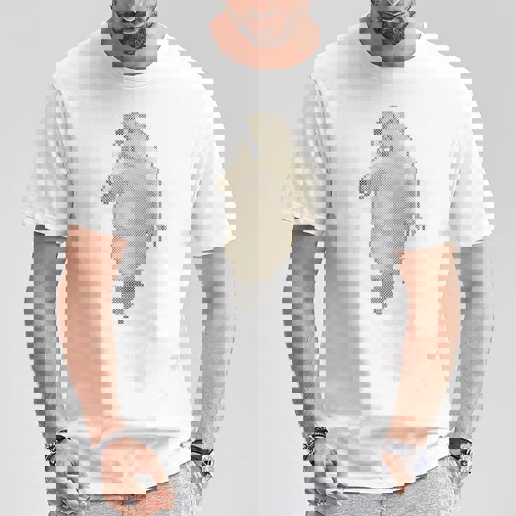 驚愕した マーモット ステッチ デザイン おもしろい 動物 レトロゲーム ドット絵 Tシャツ 面白い贈り物