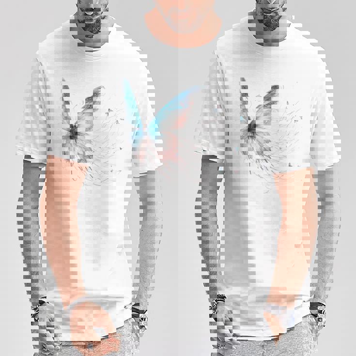 魔法の蝶 エレガント 神秘的な蝶 銀河 星 長袖tシャツ Tシャツ 面白い贈り物