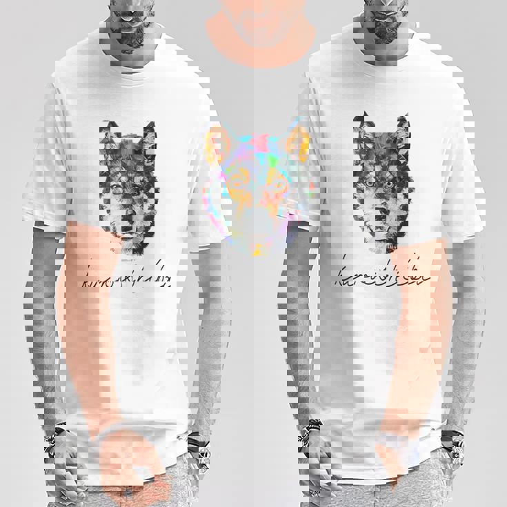 黒柴のグラフィックデザイン Tシャツ 面白い贈り物