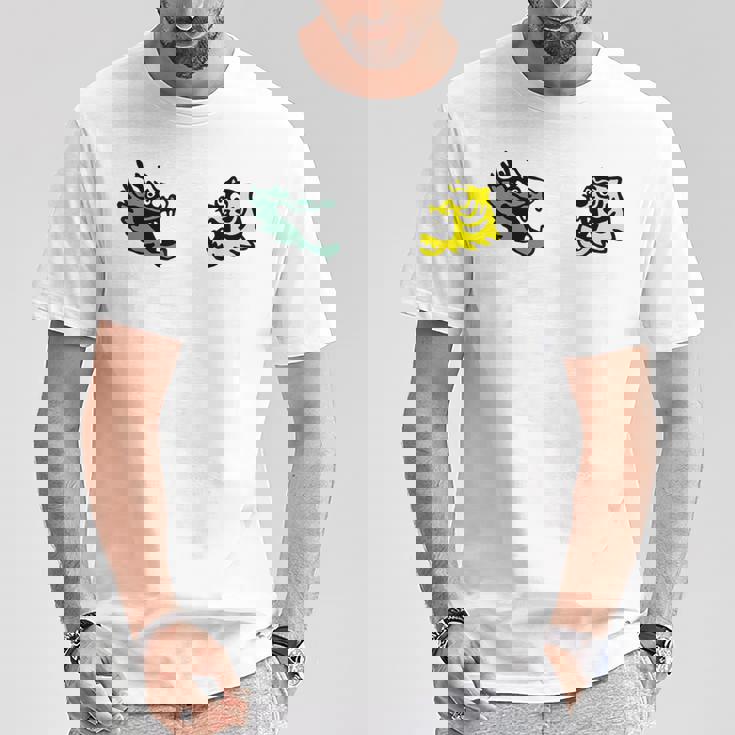 龍 虎 対決 和風キャラクターアート デフォルメポップデザイン Tシャツ 面白い贈り物