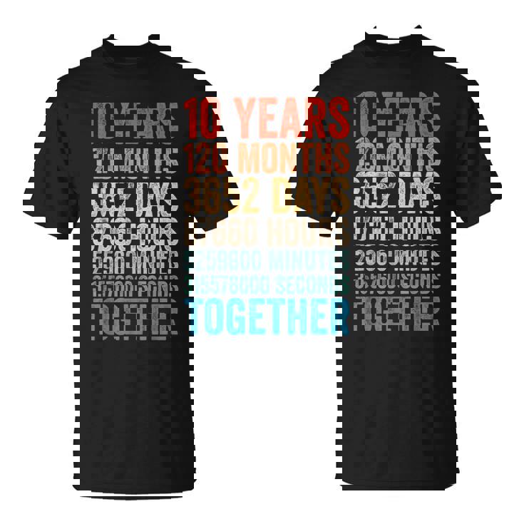 10年目の記念日 彼 彼女 カップル 10回目の結婚 Tシャツ