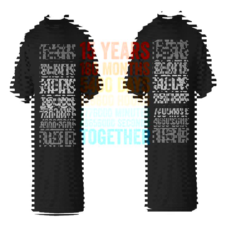 15年目の記念日 彼 彼女 カップル 15回目の結婚 Tシャツ