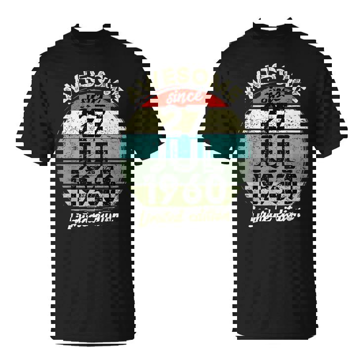 1960年7月27日 65歳の誕生日 65歳 2025年 誕生日 Tシャツ