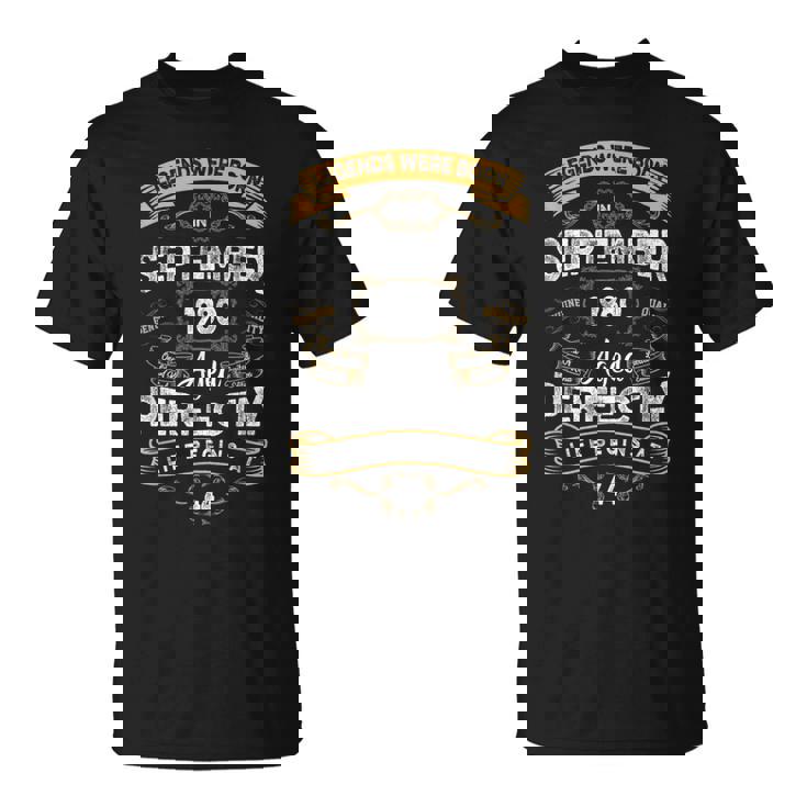 1980年9月に誕生した44歳の誕生日レジェンド。 Tシャツ