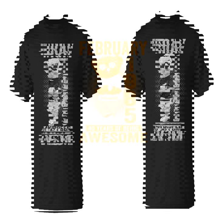 1985年2月40歳の誕生日男性と女性のための素晴らしいテディベア。 Tシャツ