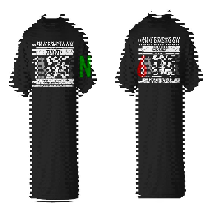 1N23456モーターサイクルギアシフトモーターサイクリスト Tシャツ