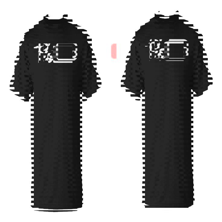 1バッテリー – 1バッテリー I 面白い 低エネルギーパーセント Tシャツ