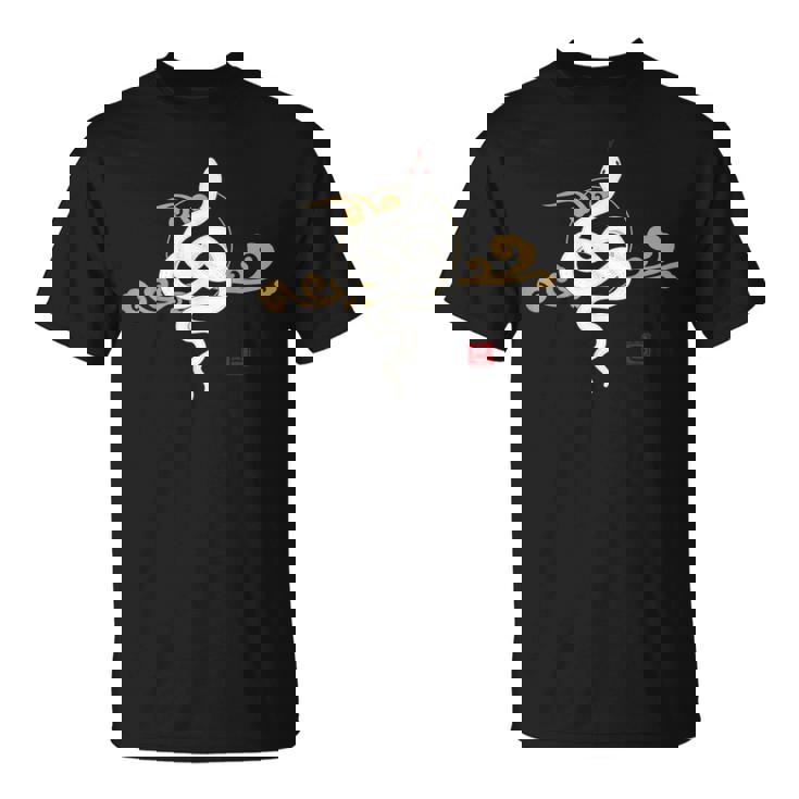 2025年、巳年、蛇、和風、白蛇デザイン Tシャツ