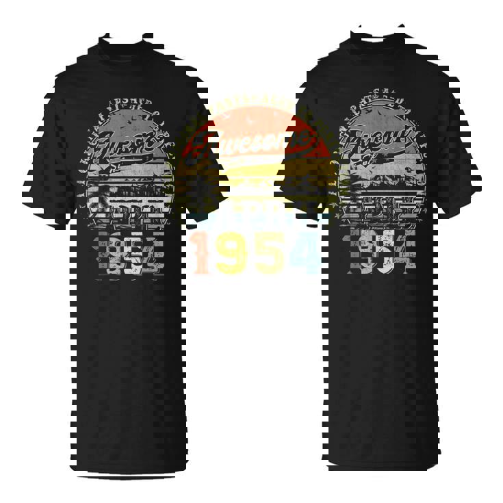 70歳 誕生日プレゼント 男性用 1954年4月 誕生日 ヴィンテージ Tシャツ