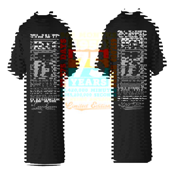 75歳の誕生日 75歳 900ヶ月 すごい生まれ 1950年 Tシャツ