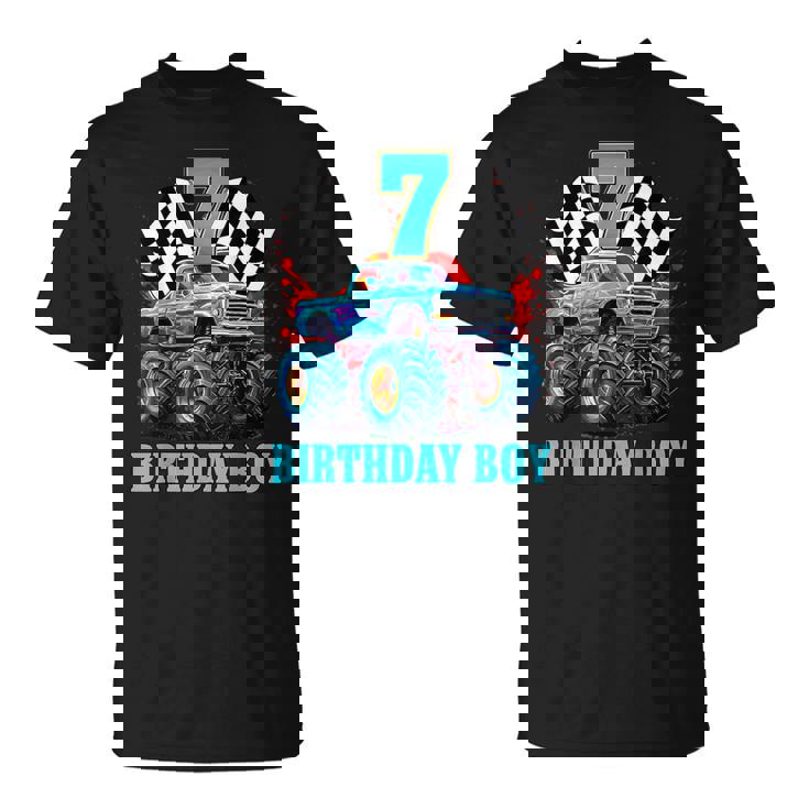 7歳 7歳の誕生日 男の子 モンスタートラック 車 Tシャツ