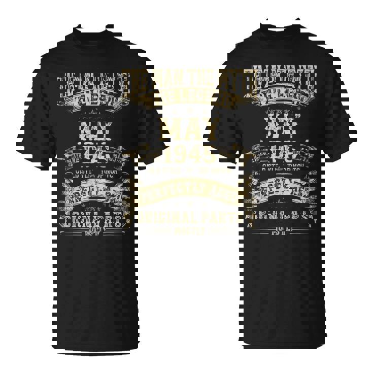 80歳の誕生日プレゼント 男性神話 1945年5月 Tシャツ