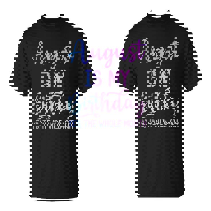 8月は私の誕生日だよおもしろい8月 Tシャツ