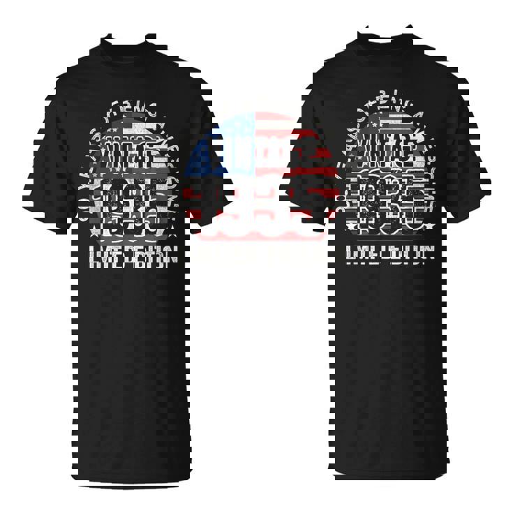 90Th Birthday Vintage 1935 90 Years Old Usa Flag T-Shirt