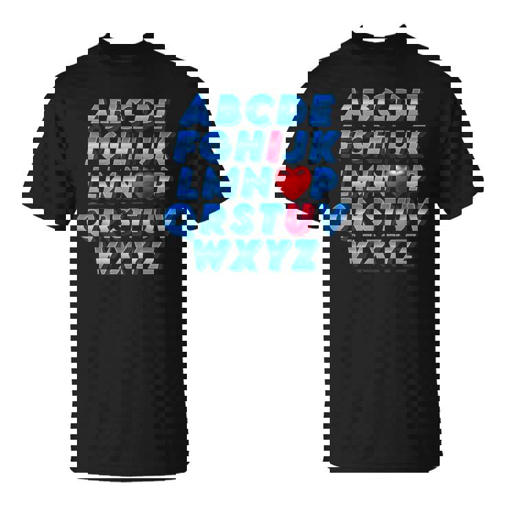 Abc アルファベット I Love You 英語 先生 バレンタインデー Tシャツ