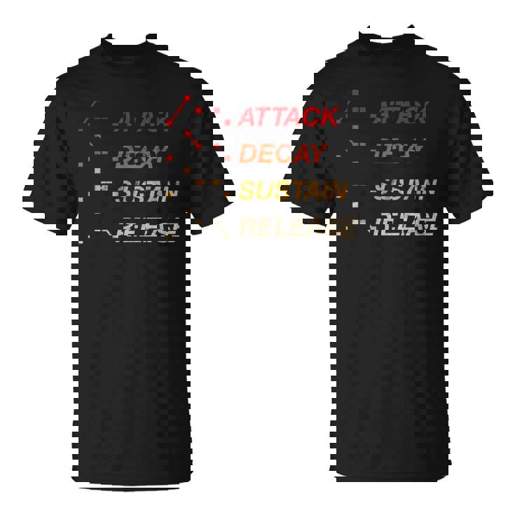 Adsr Producerynth ヴィンテージアナログギアスタジオエンベロープ酸 Tシャツ