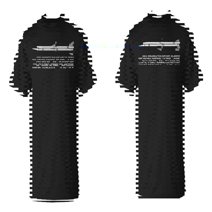 Aim-120 Amraam 空対空ミサイルの図 Tシャツ