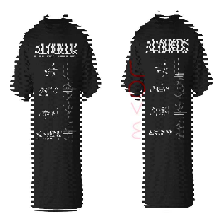 All You Need Is Love 面白くてかわいい数学方程式 Tシャツ