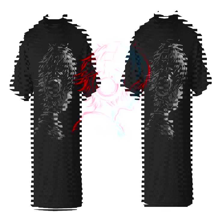Anime Manga Gráfico Auriculares Ilustraciones Anime Camiseta unisex