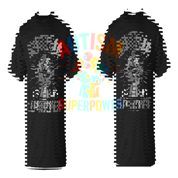 Autism Is Myuperpower 自閉症啓発パズル プライド Tシャツ