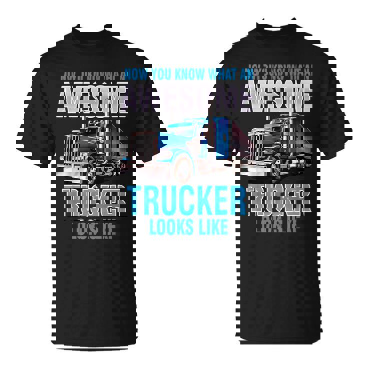 Awesome Trucker セミトラックドライバー ビッグリグ トラッカー Tシャツ