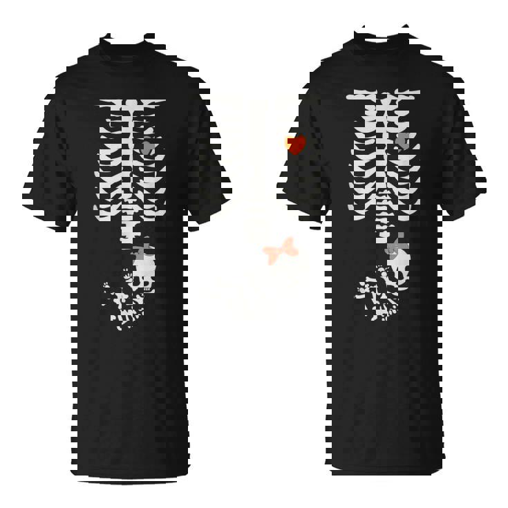 Baby Shower Skeleton Halloween Pregnancy Annoucement Girls T-Shirt