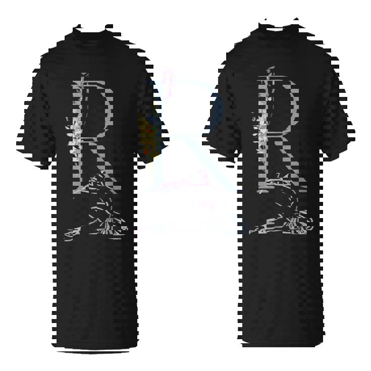 Balla バレリーナ イニシャル 名 R ダンス モノグラム バレエ Tシャツ