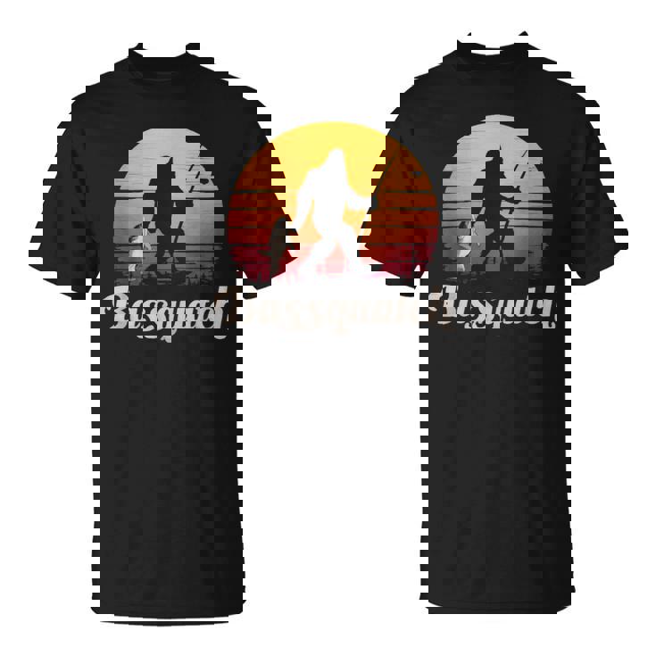 Basssquatch ビッグフット 釣り バス フォレスト シルエット Tシャツ