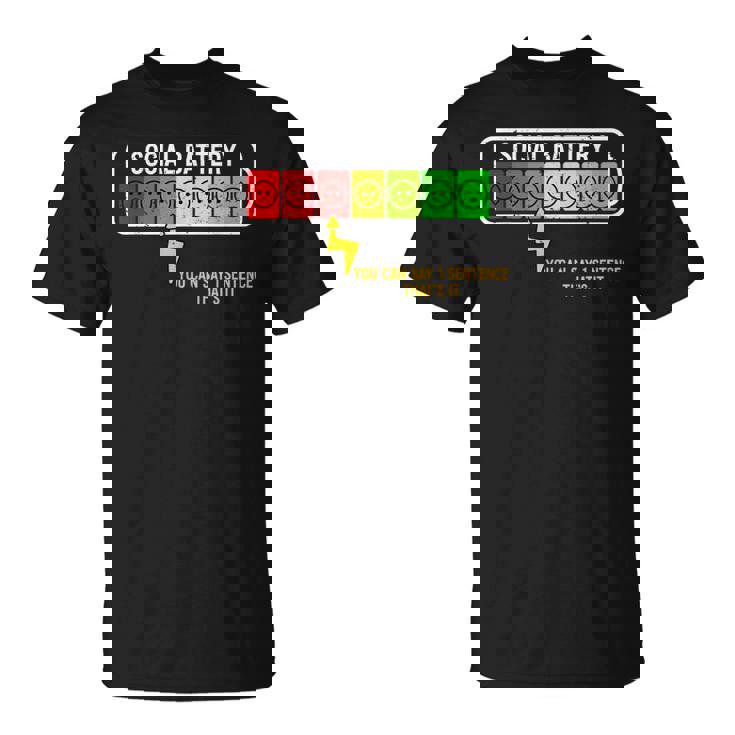 Bateríaocial Divertida Introvertida Charlaocialocialización Camiseta unisex