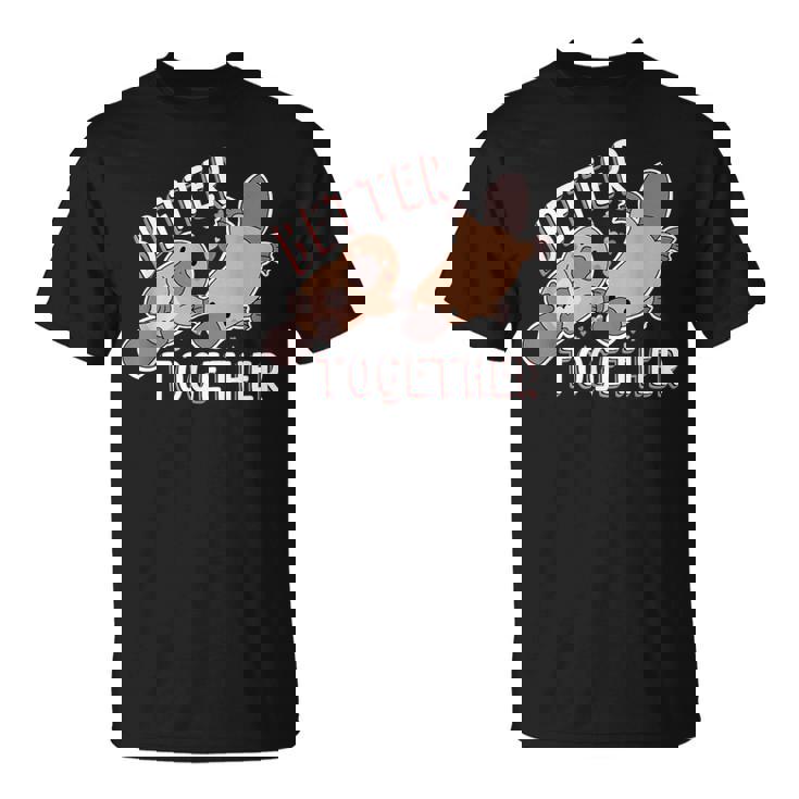 Better Together バレンタインデー カモノハシ カップル ラブ ハッピー Tシャツ