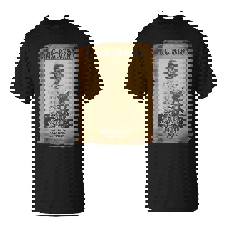 Black Cowboy Bill Pickett Western Rodeo Melanin History T-Shirt