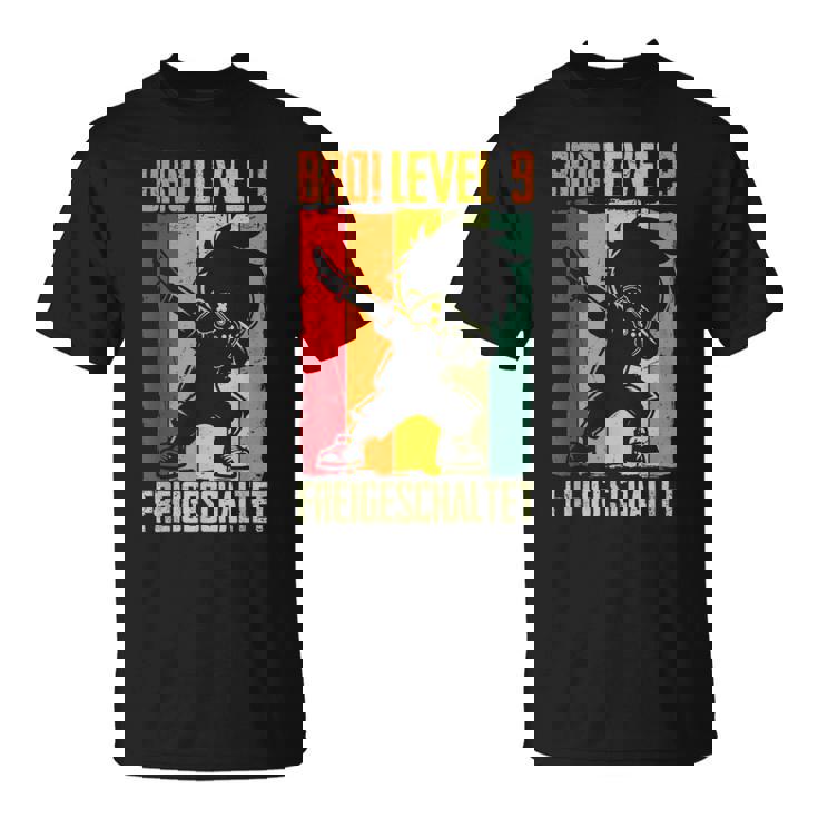 Bro Level 9 Unlocked 9Th Birthdayideo Gamer Boy T-Shirt