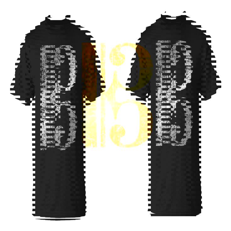 C-音記号 ヴィンテージイエロー ミュージシャンヴィオラ・チェロ。 Tシャツ