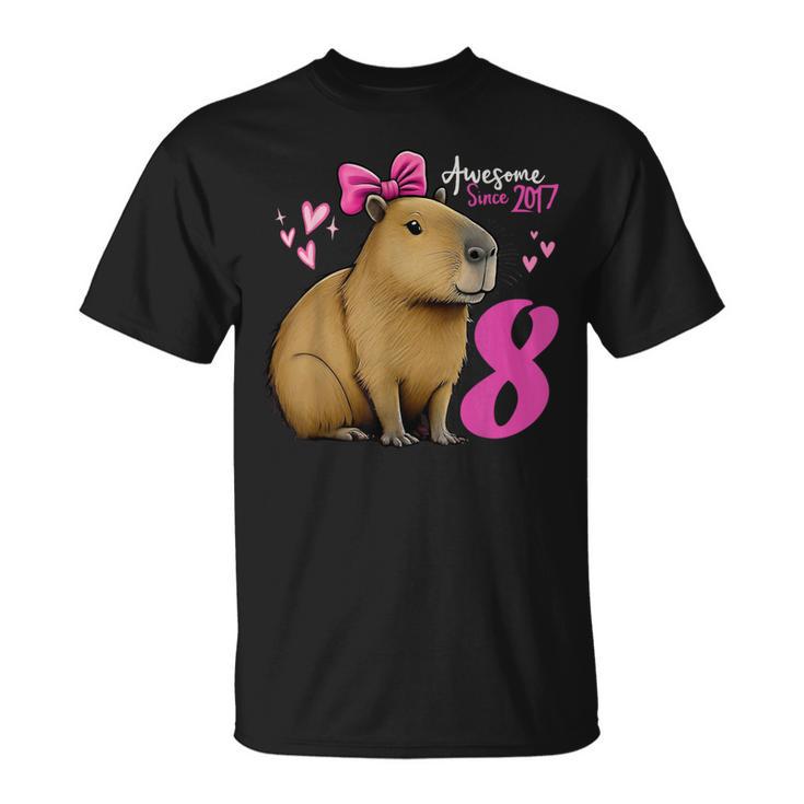 Capibara De 8 Años De Edad Para Niñas 8 Años De Edad Capibara Camiseta unisex
