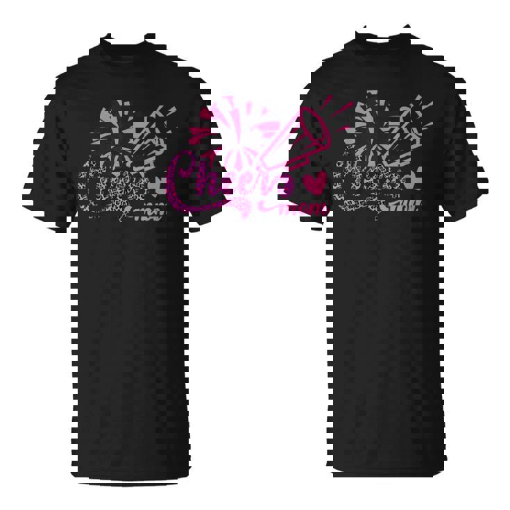 Cheer Mom ヒョウ文字 チアポンポン メガホン付き Tシャツ