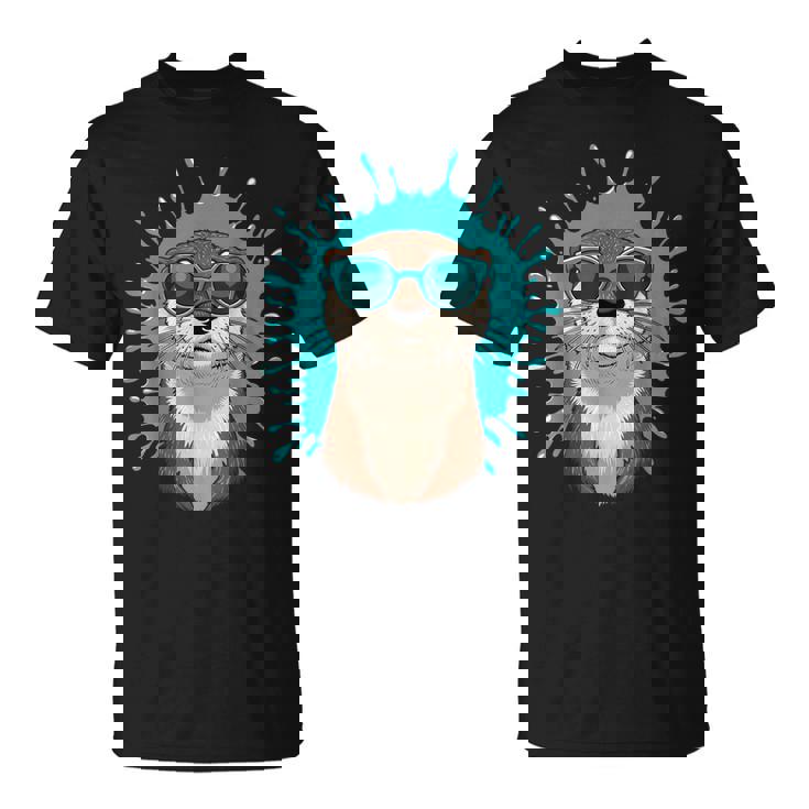 Chill Otteribes 面白いカワウソサングラスデザイン Tシャツ