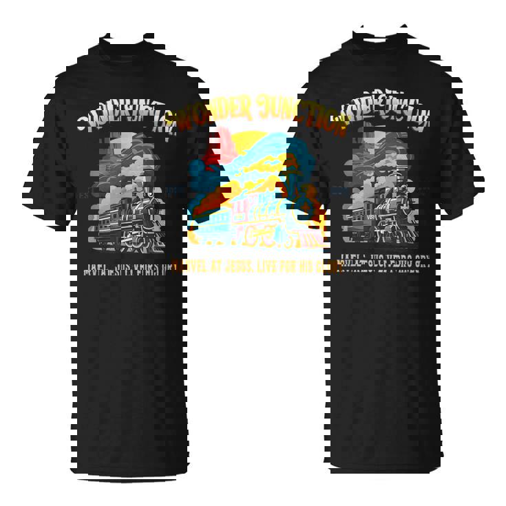 Christian Camp Vbs 2025 Wonder His Glory Junction Train T-Shirt