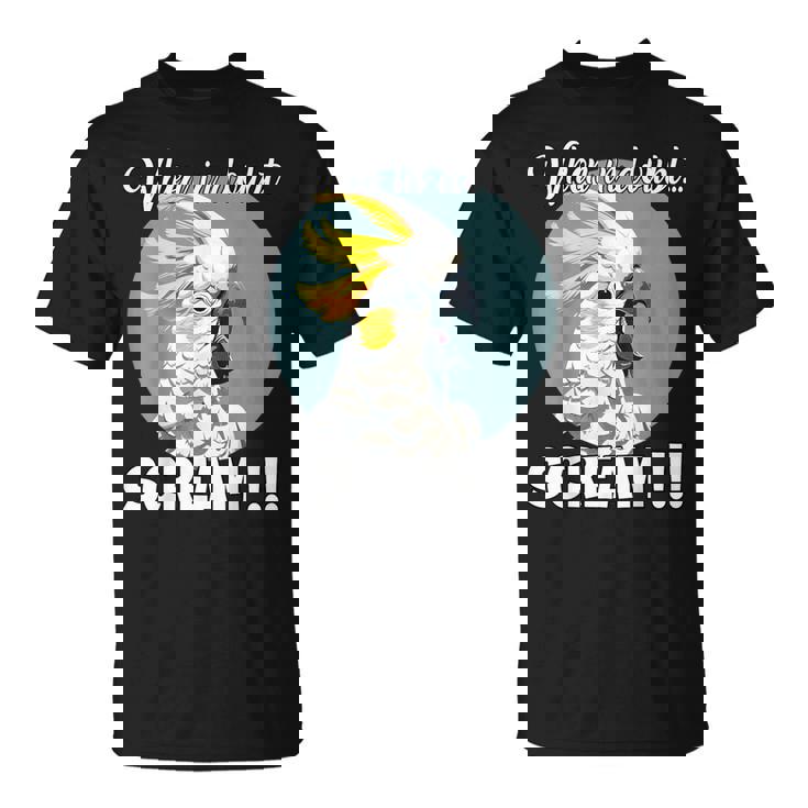 Cockatoo Meme T、面白い叫び声を上げているキバタン Tシャツ