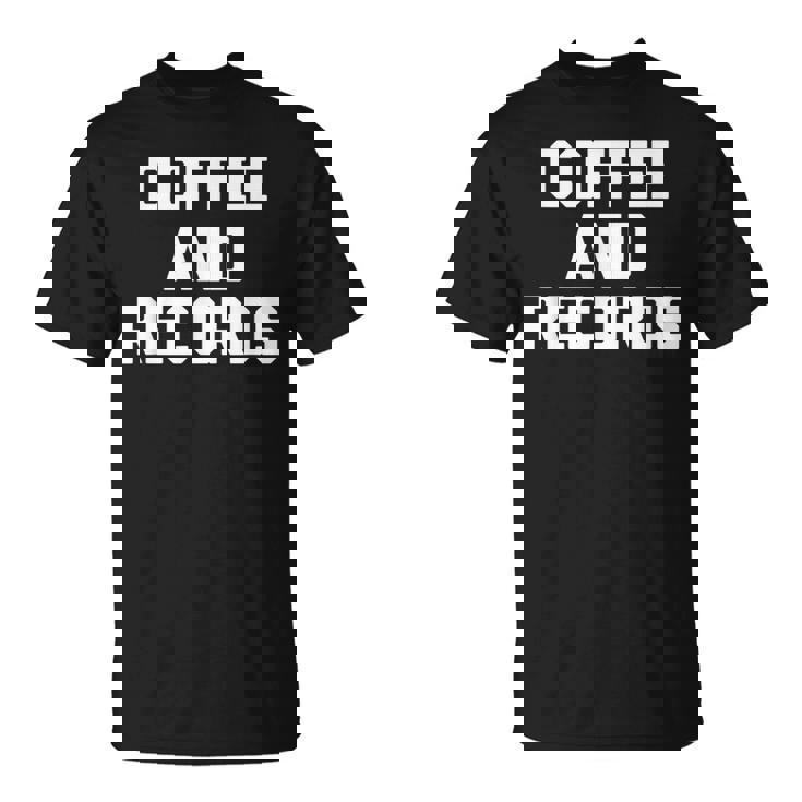 Coffee & Records 面白いビニールレコードコレクターミュージック Tシャツ