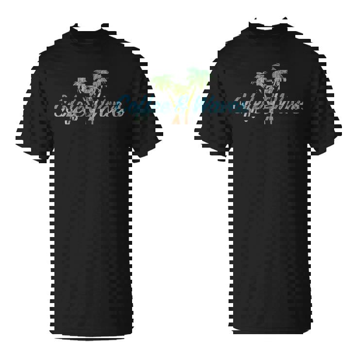 Coffee & Wavesコーヒーと波 サーファー サーフィン コーヒー ウィンドサーファー サーファー Tシャツ