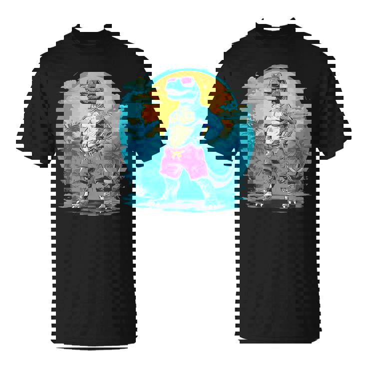 Colores Deerano Y Dinosaurios En Trajes De Baño Para Amantes De Los Pantalones Cortos Camiseta unisex