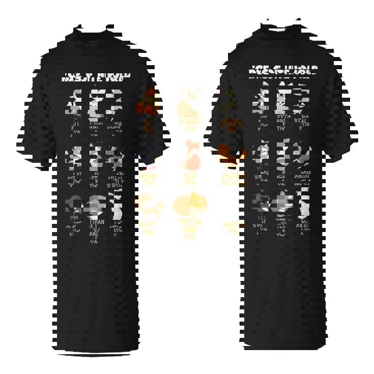 Cool Foxes Of The Worldかわいいキツネ動物愛好家ギフト Tシャツ