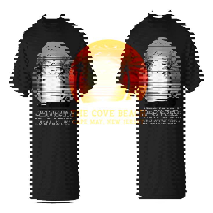 The Cove Beach Cape May New Jersey ビンテージ サンセット レトロ 太陽 Tシャツ