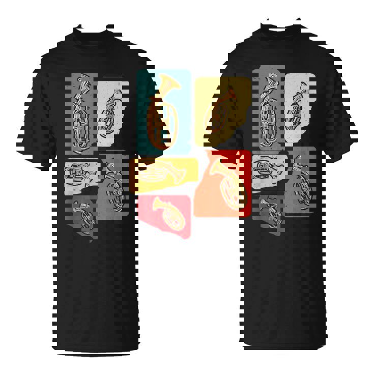 Creative Tenor Horn ビンテージ レトロ アートワーク テナーホルン奏者 Tシャツ