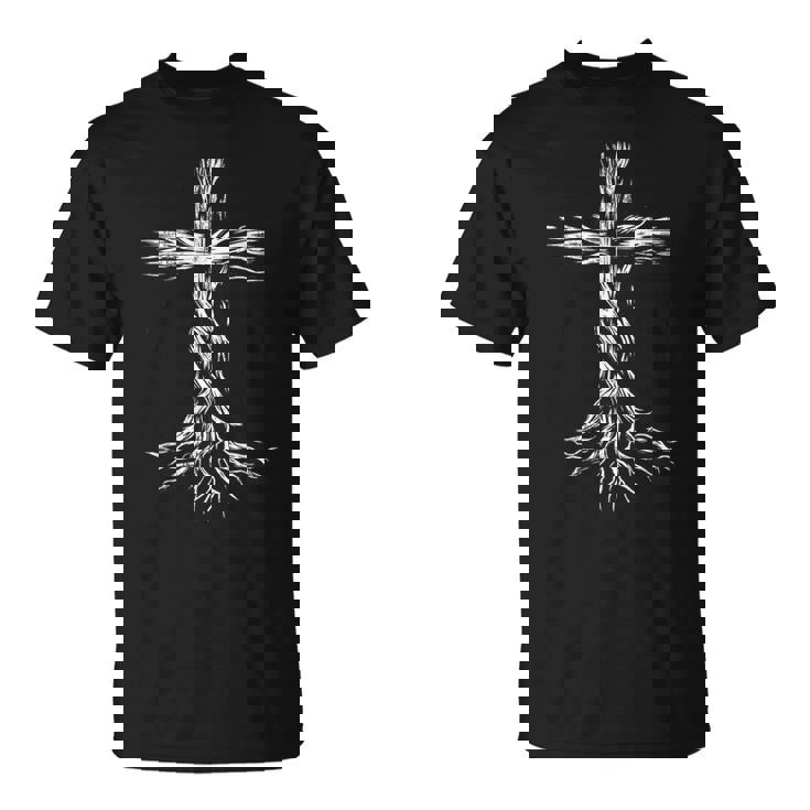 Cruz Cristiana Arraigada Jesucristo Amante De La Biblia Oración Camiseta unisex