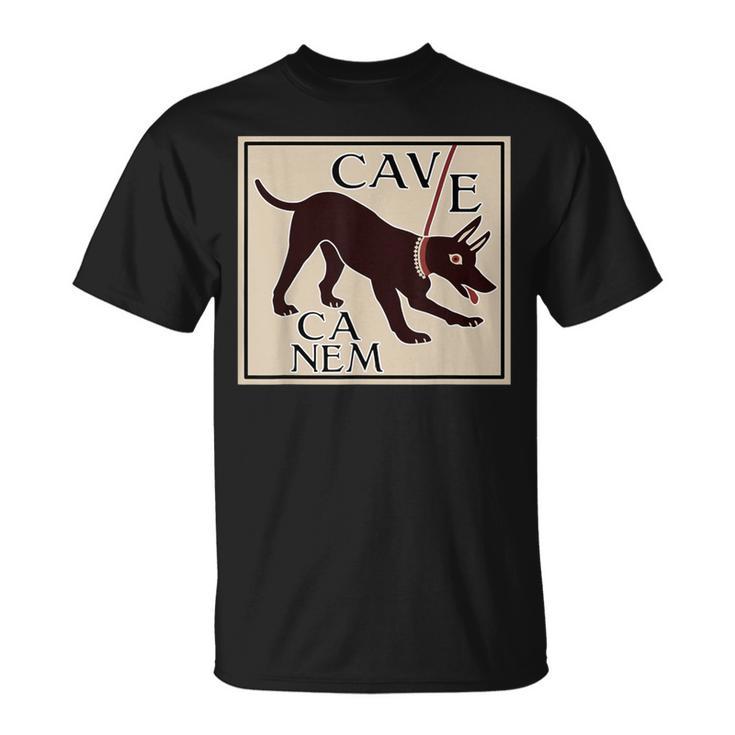 Cuidado Con El Perro Cave Canem Imagen Grecorromana Camiseta unisex