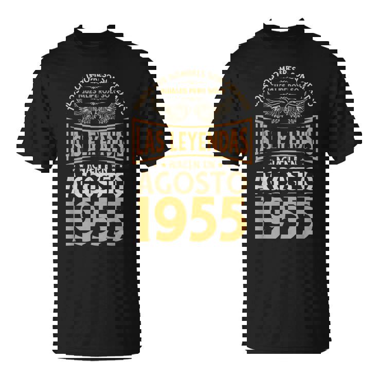 Cumpleaños Hombre Regalos Las Leyendas Agosto 1955 Camiseta unisex