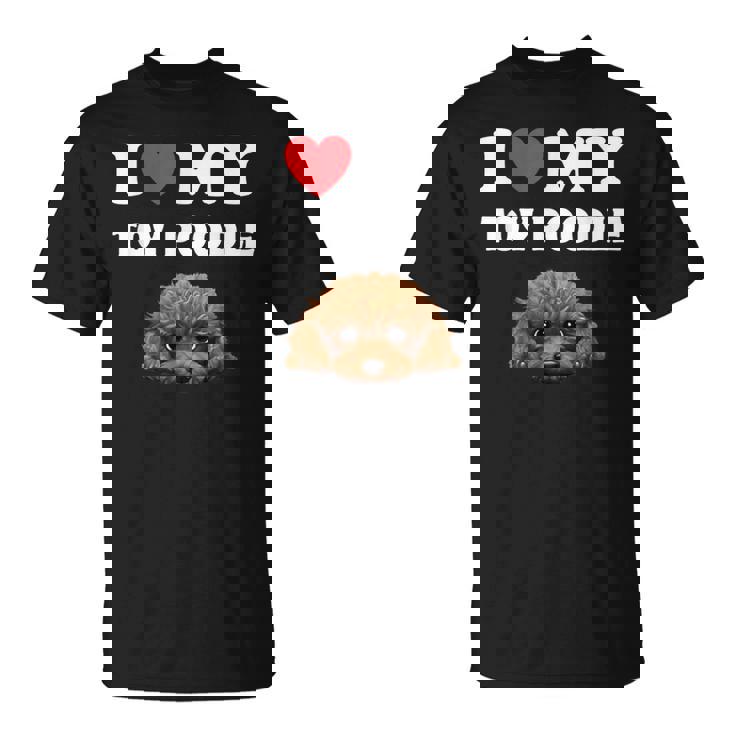 Cute I Love My Toy プードル 犬の飼い主 Tシャツ