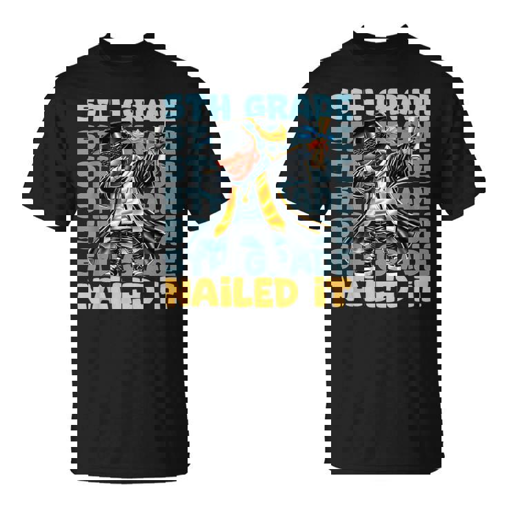 Dabbing Graduation Boy 5Th Grade Nailed It Class Of 2025 T-Shirt